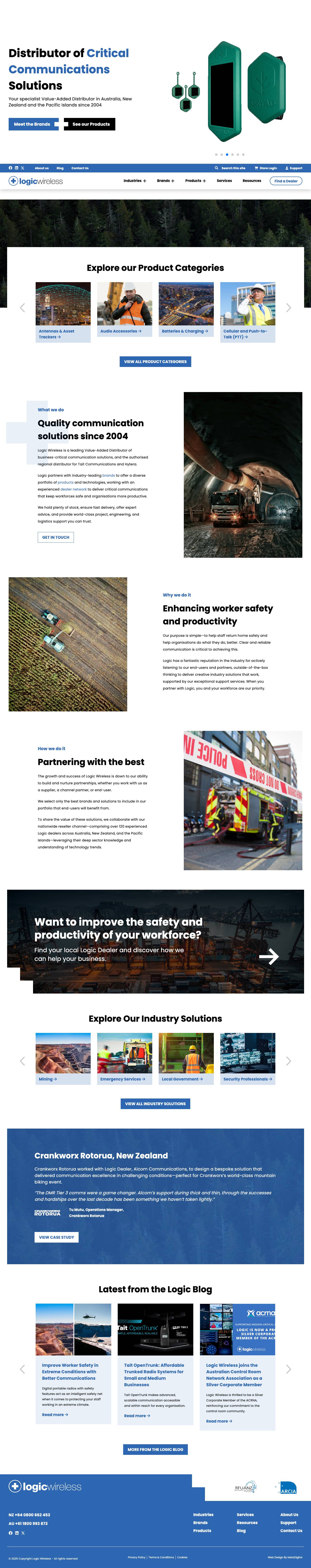 Distributor of Critical Communications Solutions | Logic Wireless - Full Screenshot