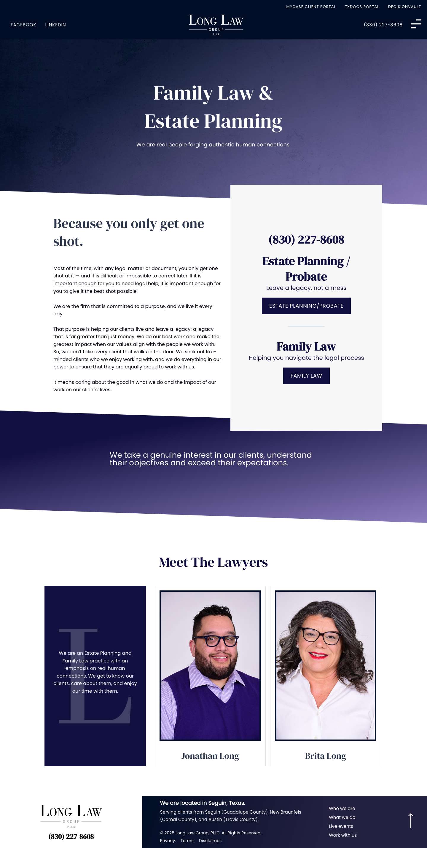 Welcome - Long Law GroupMenu-PhotoArrow footer - Full Screenshot