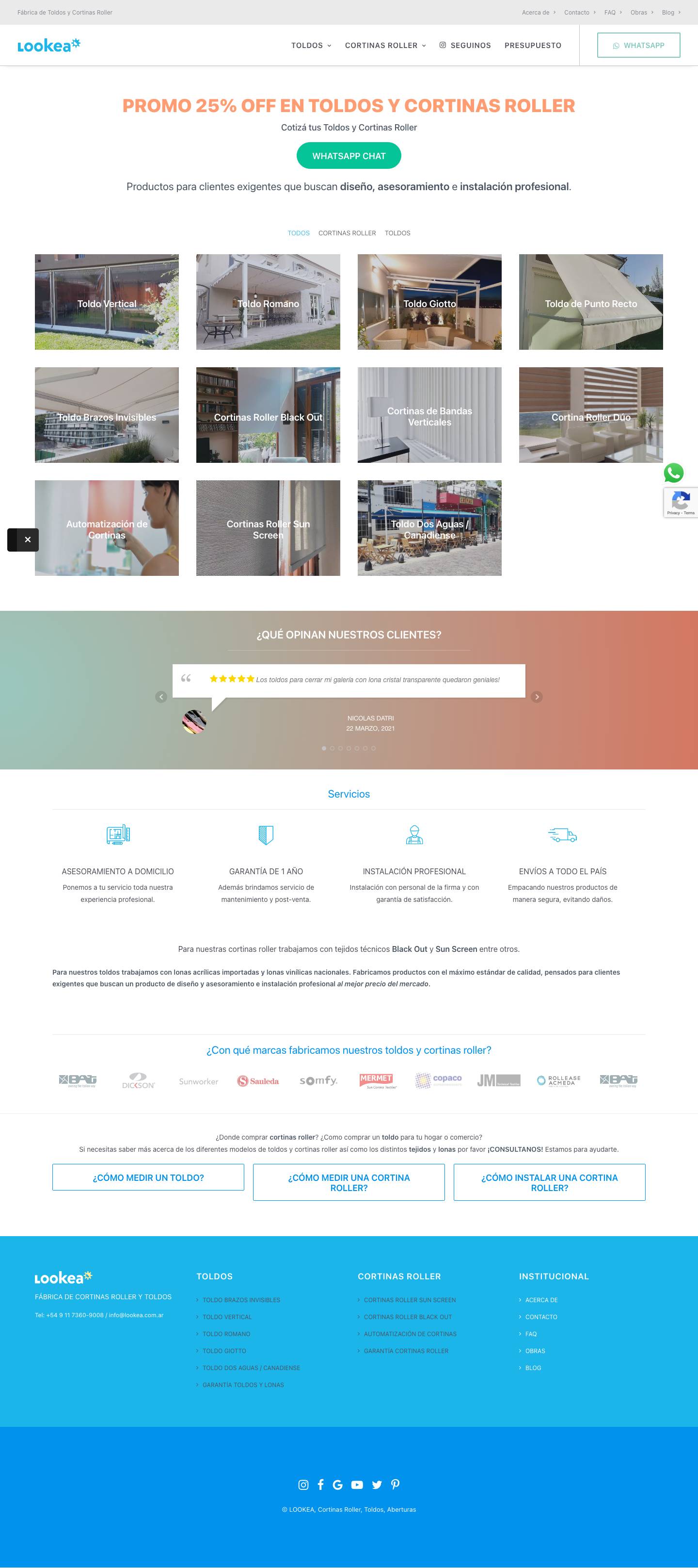 Fábrica de Toldos y Cortinas Roller Black Out & Sun Screen - Full Screenshot