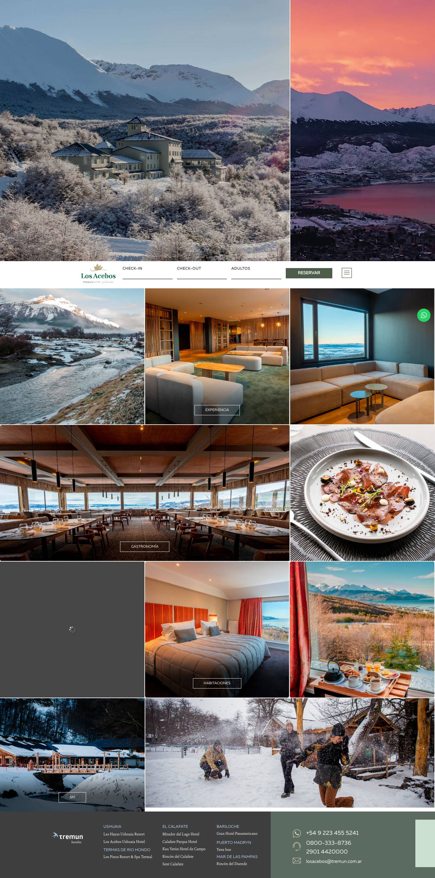 Los Acebos Ushuaia Hotel - Hotel en Ushuaia - Argentina | - Full Screenshot
