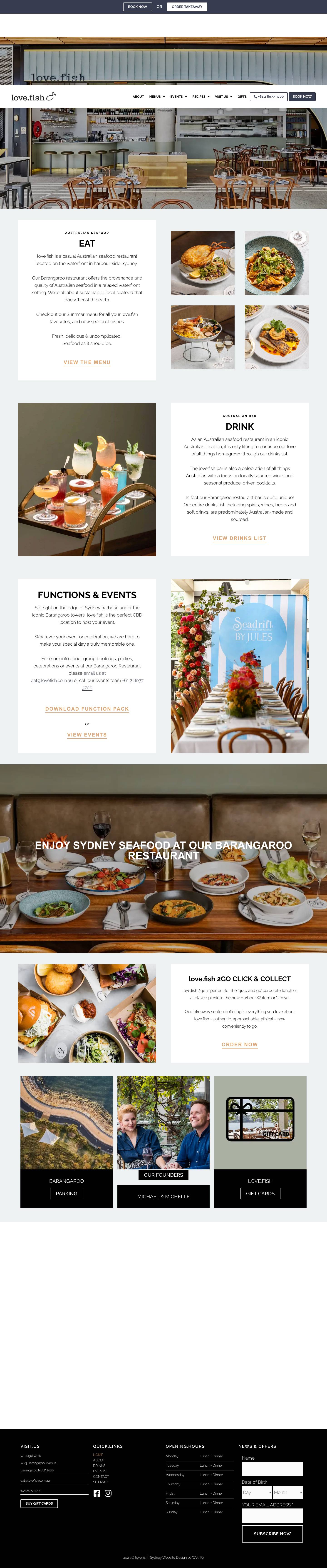 love.fish Barangaroo | Sydney Seafood Restaurant - Full Screenshot