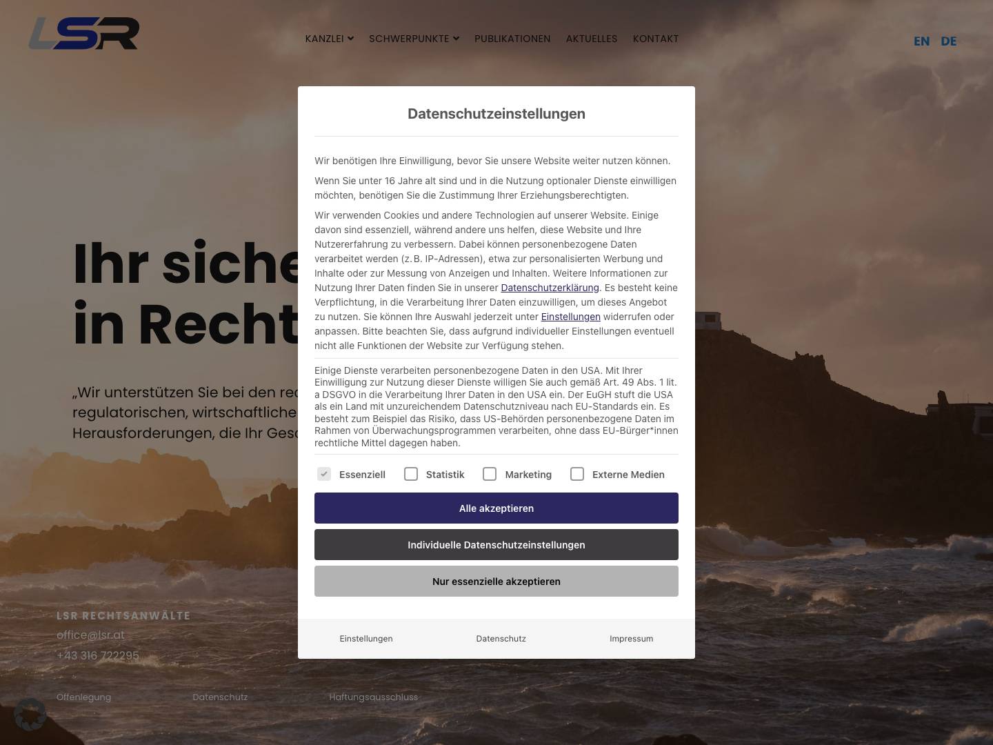 Startseite | LSR Rechtsanwaltskanzlei Graz - Full Screenshot