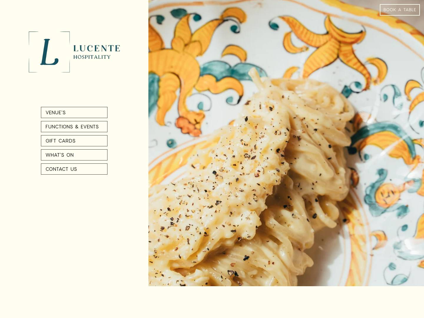 lucente | lucentehospitality.com.au - Full Screenshot