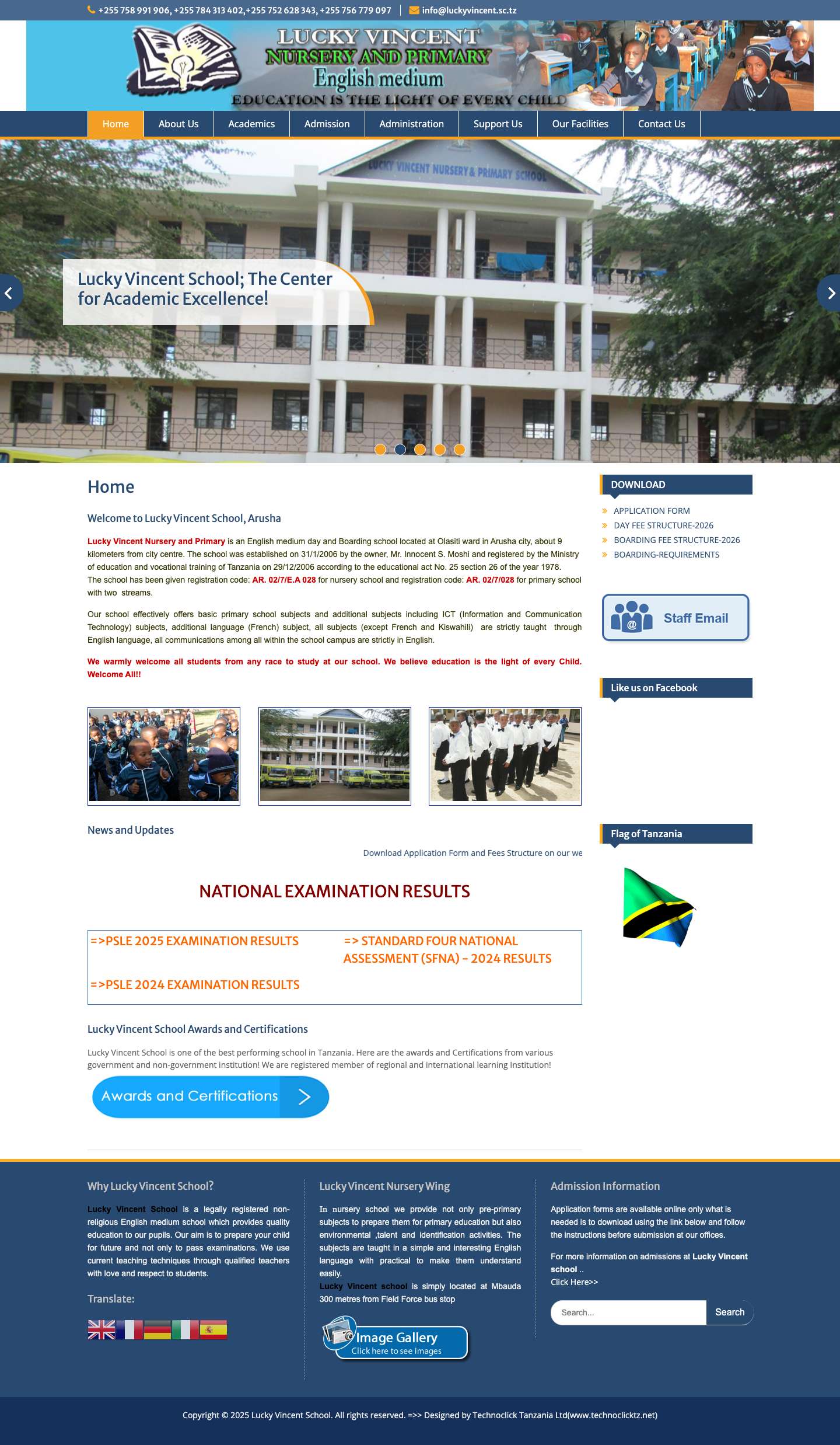 Lucky Vincent School | Best School in Arusha - Full Screenshot