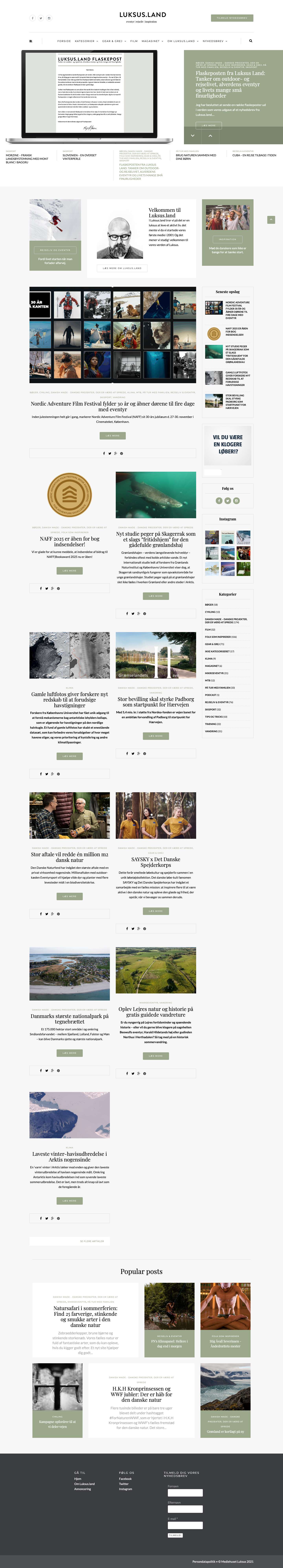 luksus.land - eventyr | rejseliv | inspiration - Full Screenshot