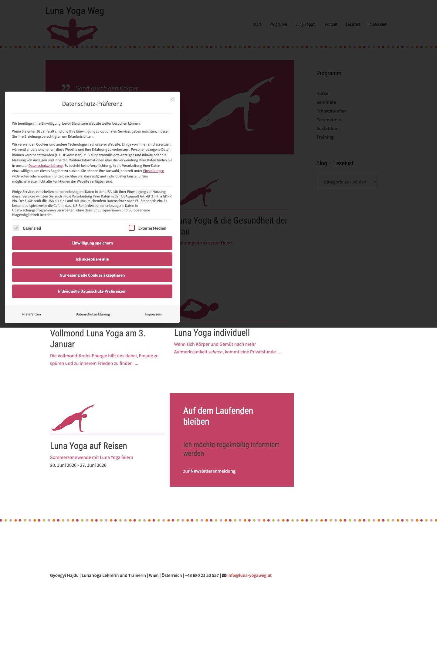 Luna Yoga Weg - Full Screenshot