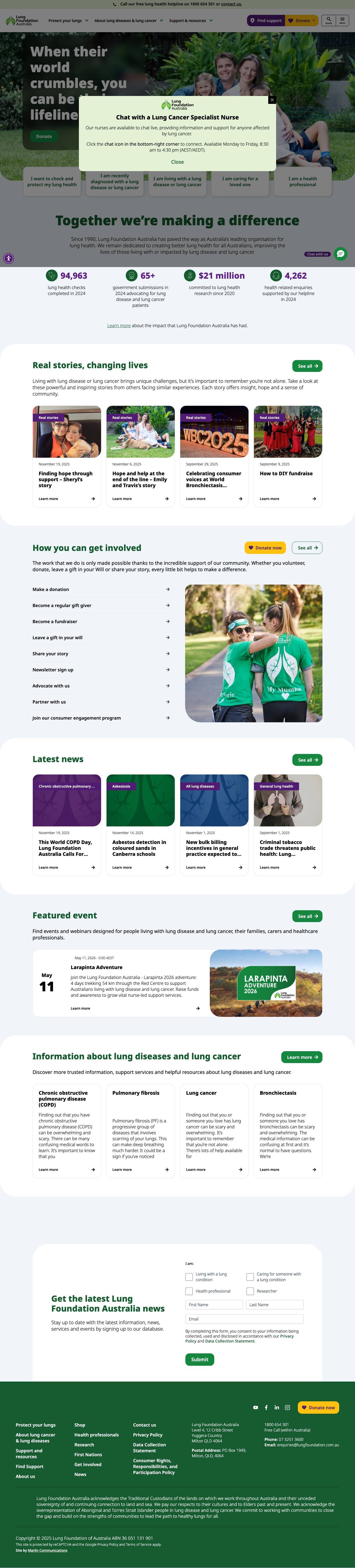 Lung Foundation Australia: Together We're Making A Differenceimage - Full Screenshot