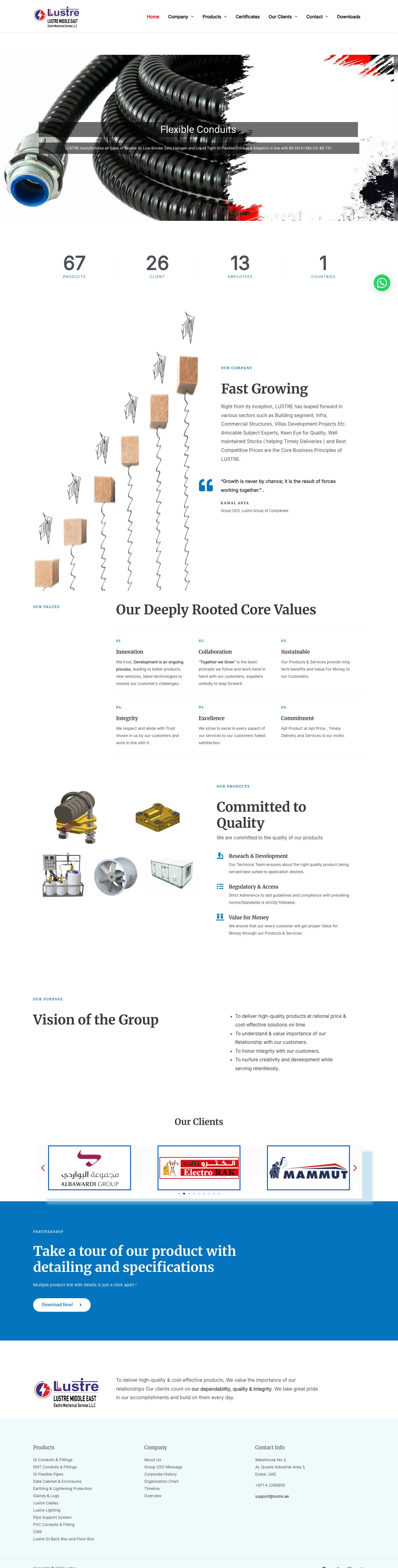 Home - Lustre | Best Electro Mechanical Company around the world ! - Full Screenshot