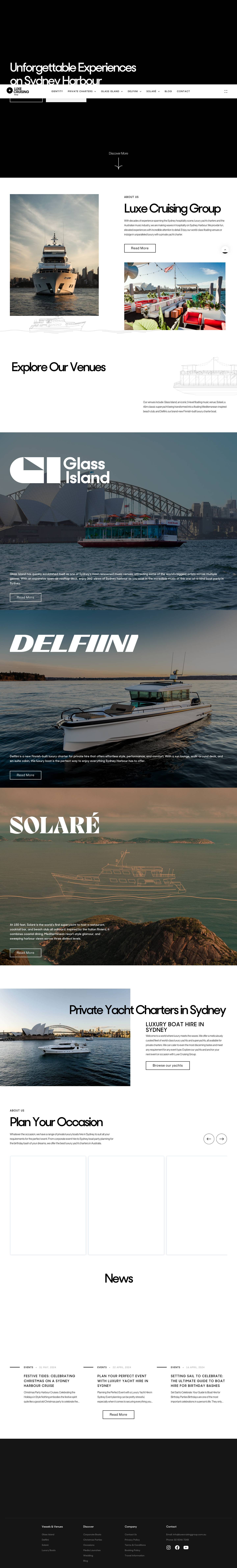 Luxury Boat Hire in Sydney | Luxe Cruising Group - Full Screenshot