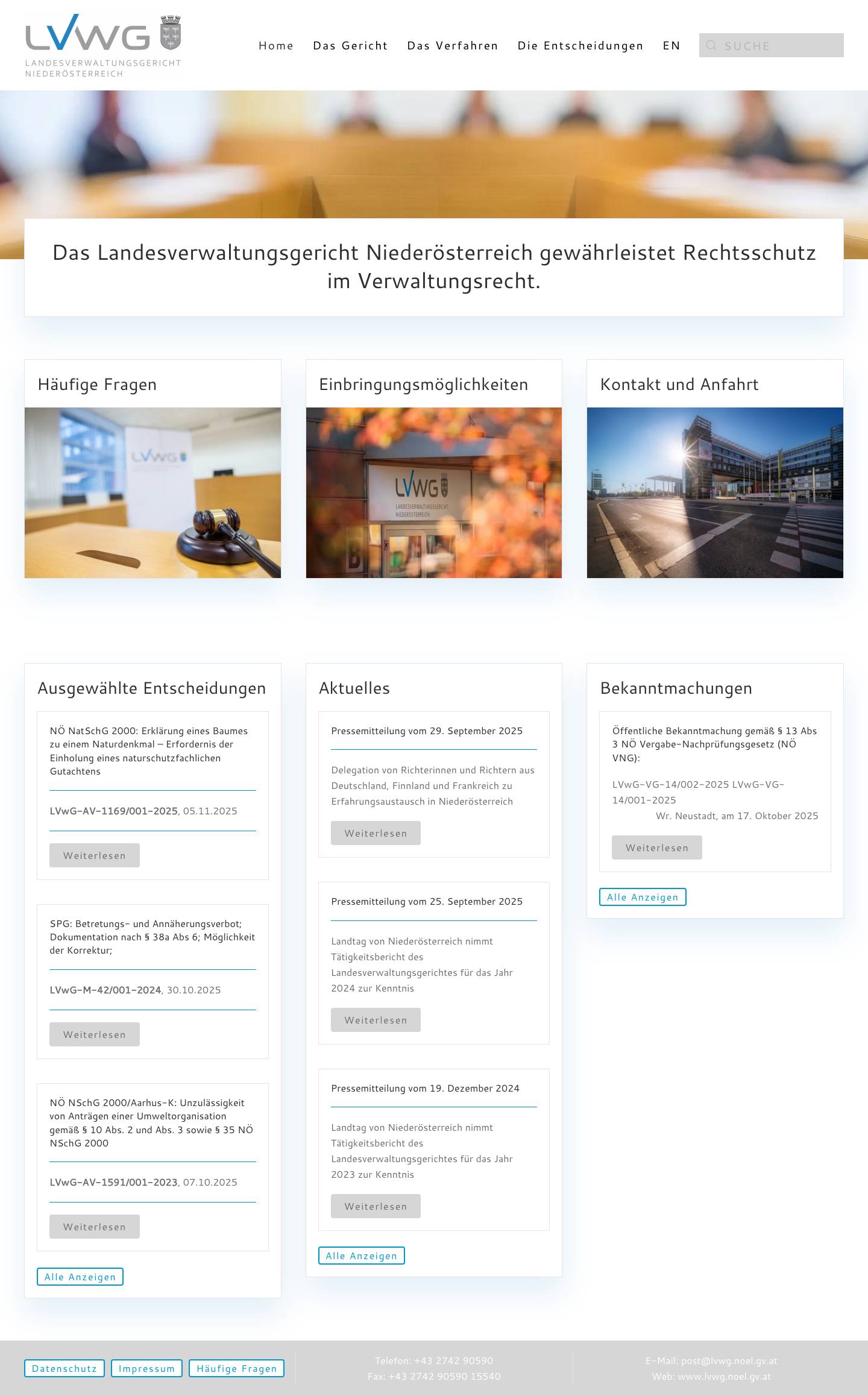 Home - NÖ LVwG - Full Screenshot