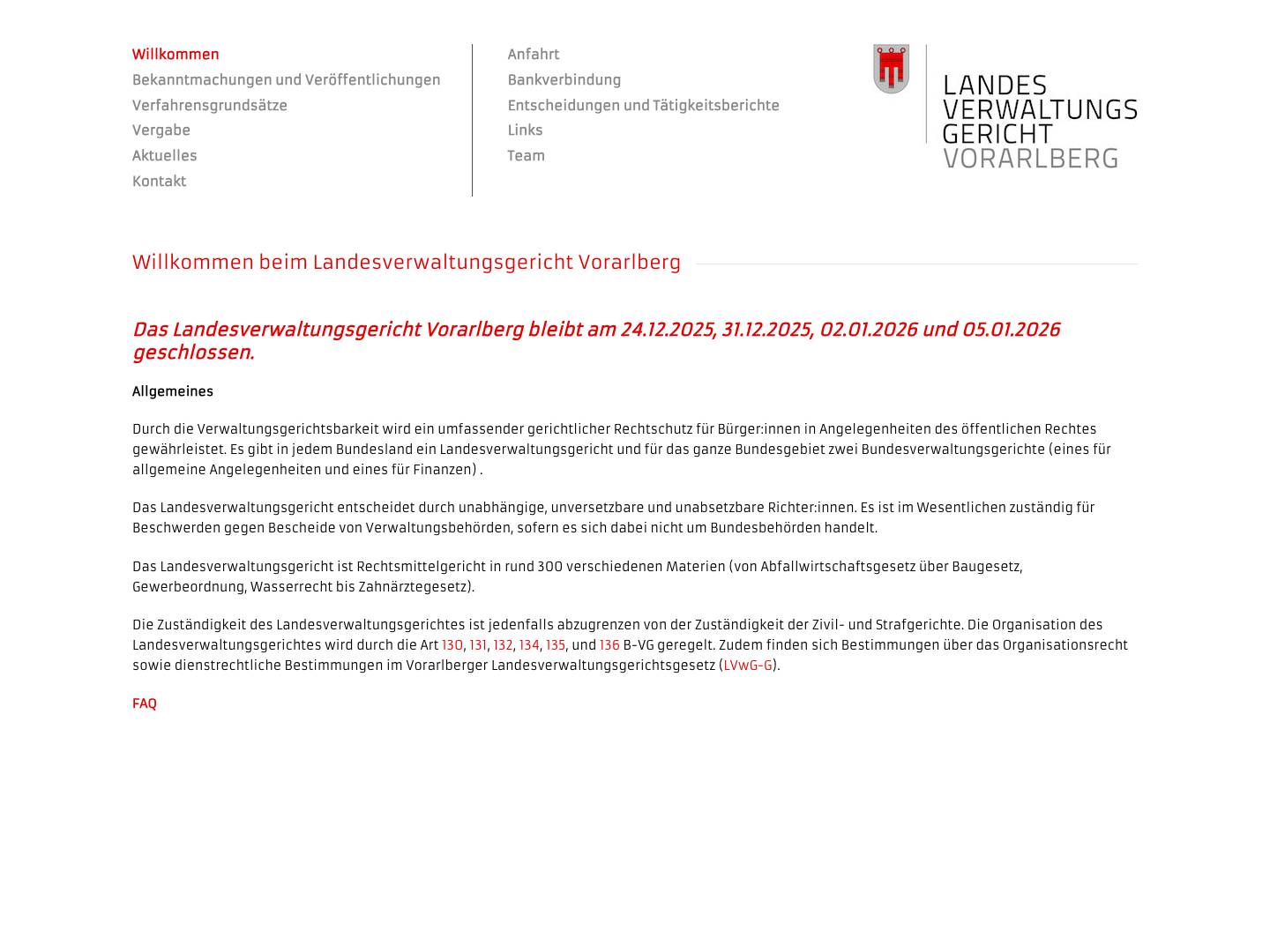 Landesverwaltungsgericht Vorarlberg - Full Screenshot