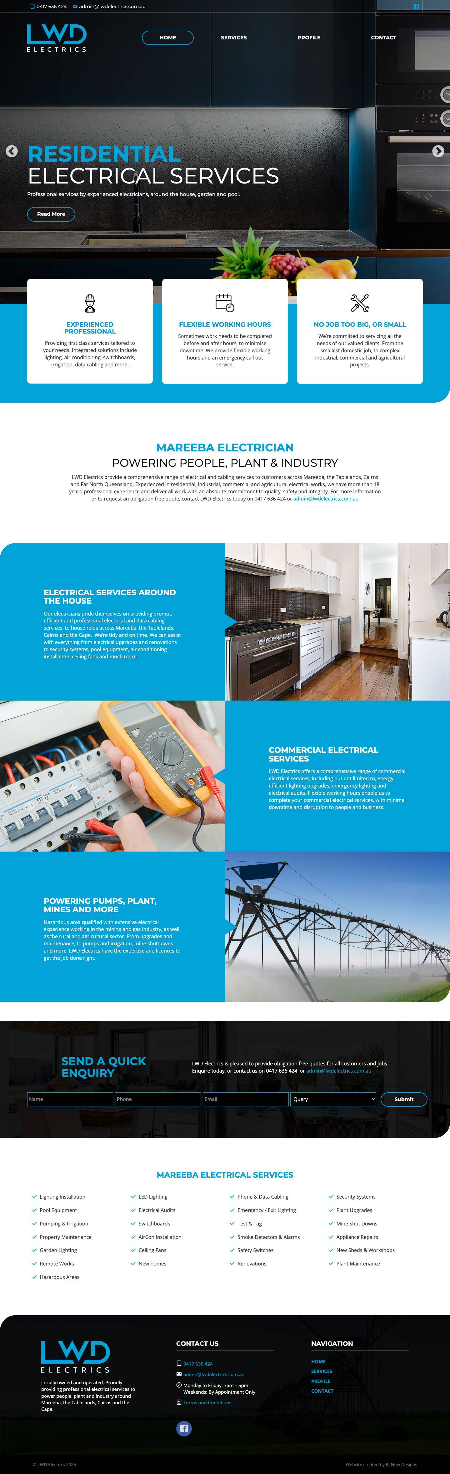 Mareeba Elecrician - LWD Electrics - 0417 636 424 - Full Screenshot