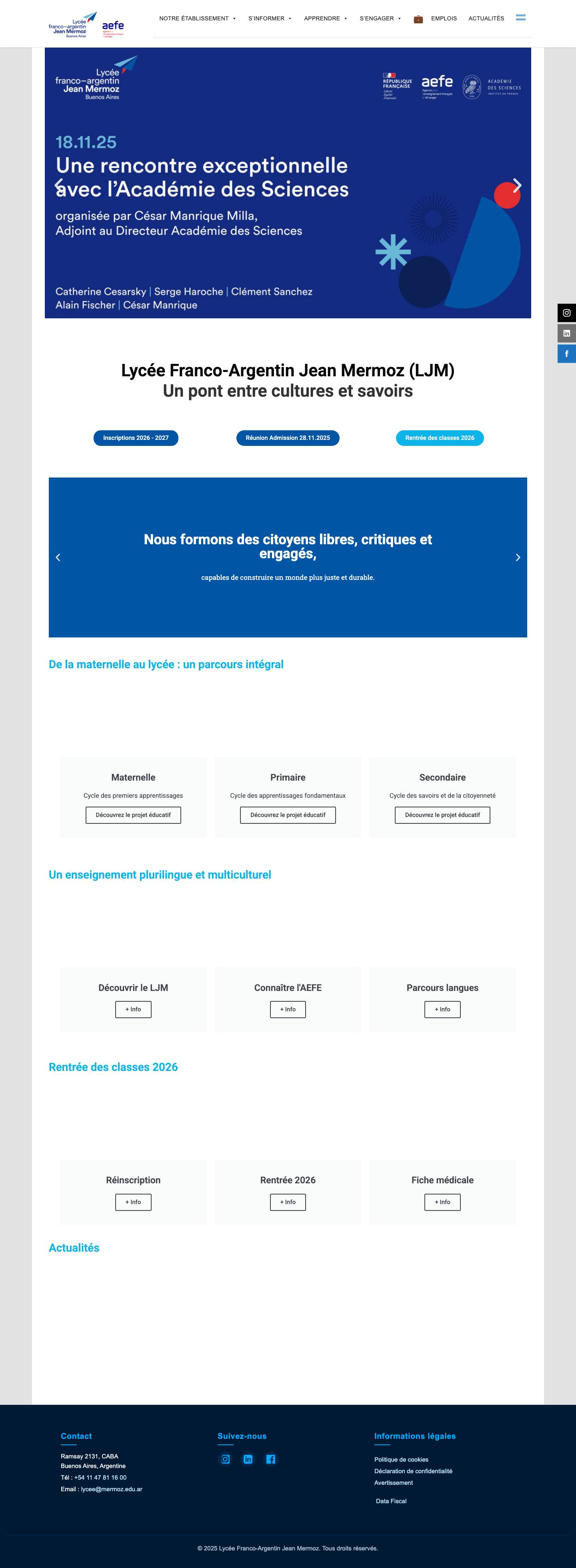 Lycée Franco-Argentin Jean Mermoz - Full Screenshot