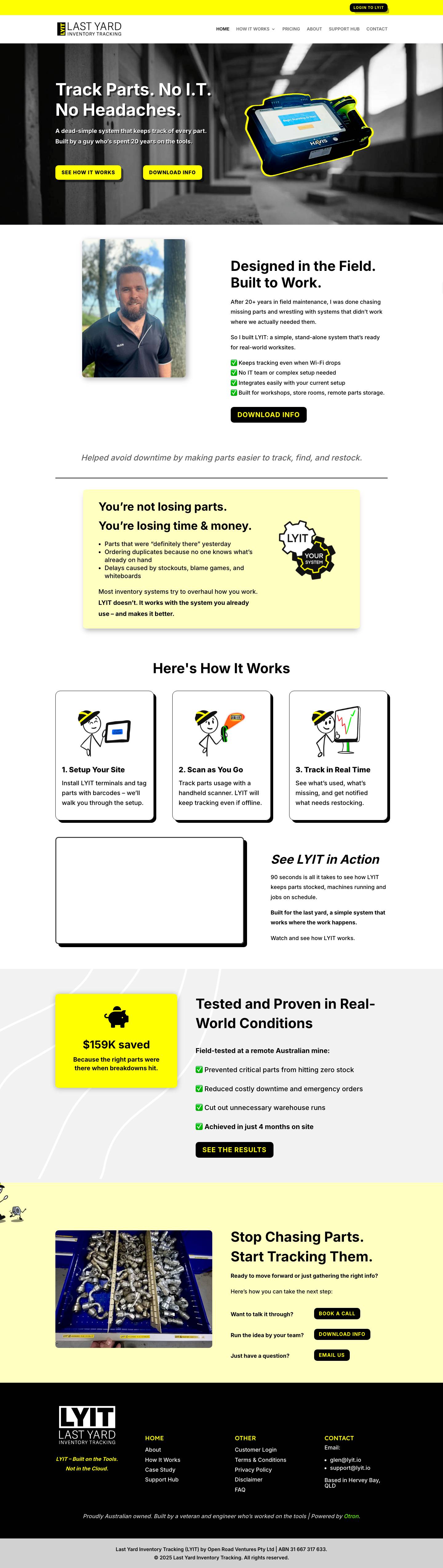 Simple Part Tracking System for Mining & Maintenance | LYIT - LYIT - Last Yard Inventory Tracking - Full Screenshot