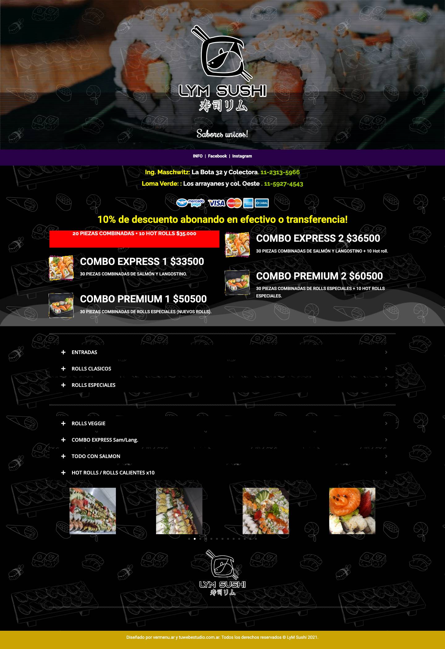 LyM sushi – Otro sitio realizado con WordPress - Full Screenshot