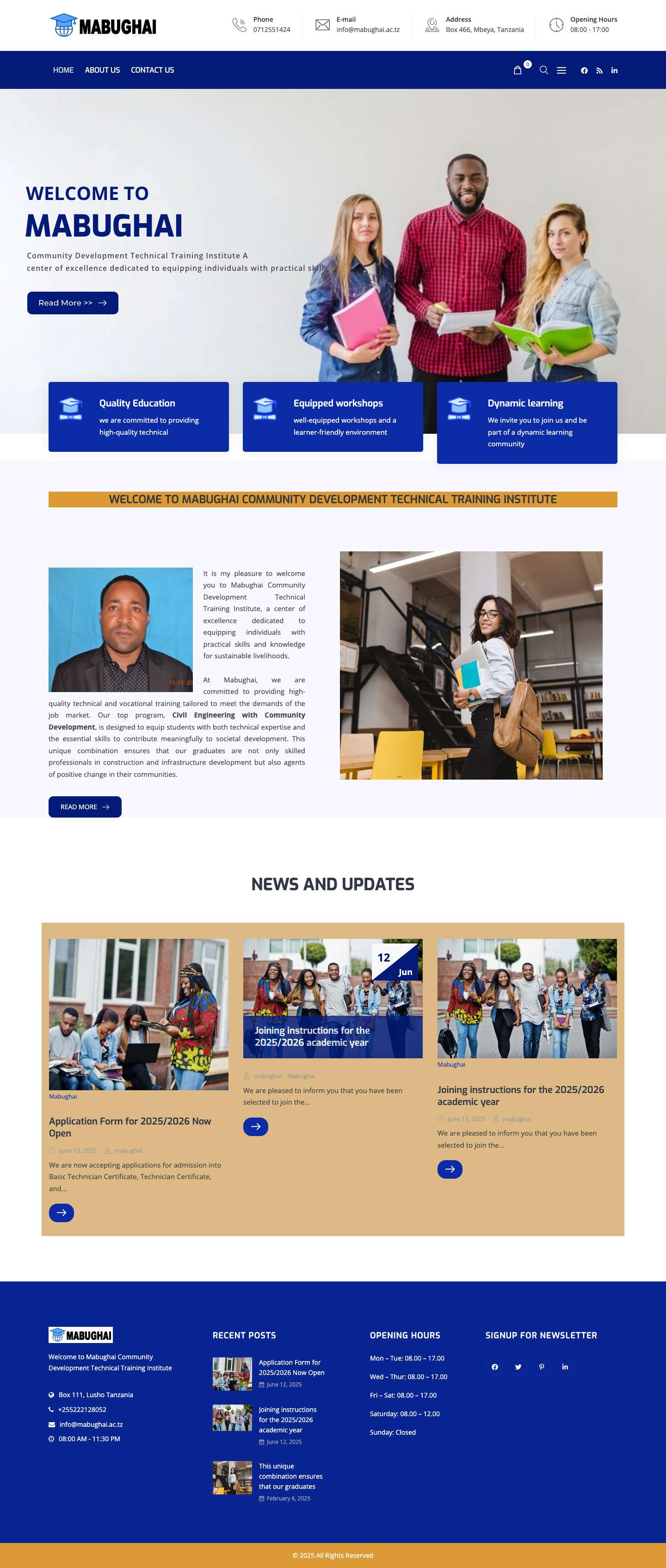 Mabughai Community Development Technical Training Institute - Full Screenshot