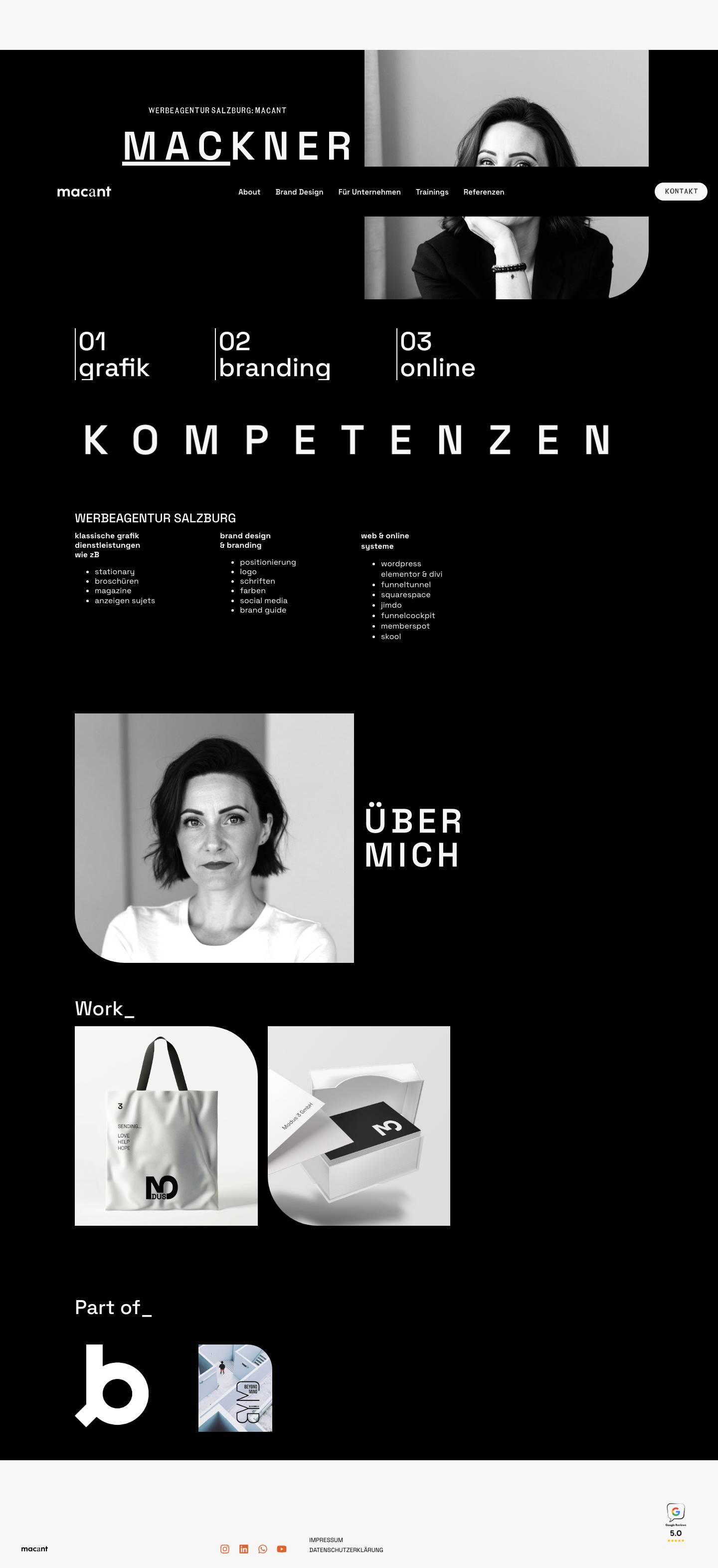 Werbeagentur Salzburg » MACANT » Grafik, Corporate Design, Web - Full Screenshot