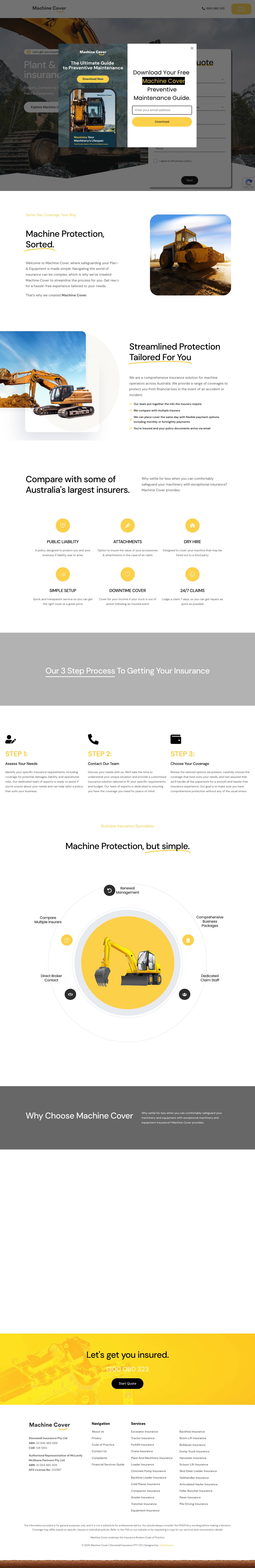 Machine Cover - Easy Insurance - Full Screenshot
