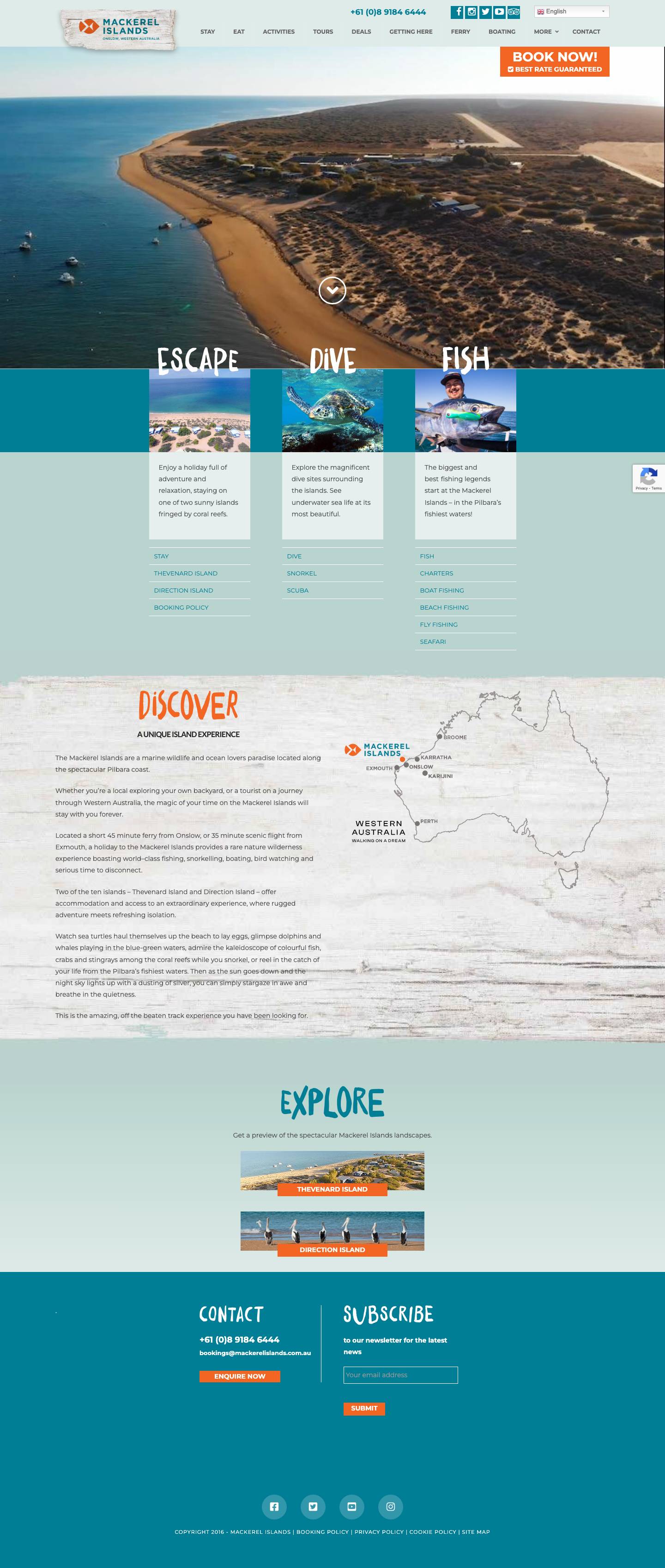 Mackerel Islands - Amazing Island Holidays Western Australia - Full Screenshot