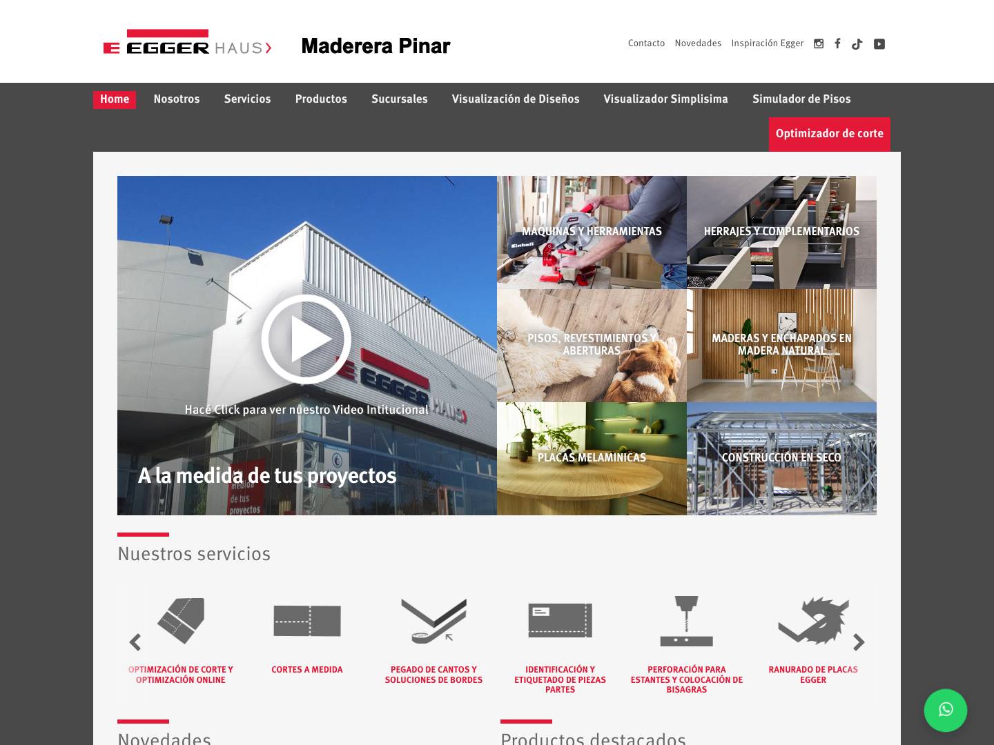 Maderera Pinar | Más de 40 años al servicio de tus proyectos : Maderera Pinar – Carpintería, decoración, construcción – Egger Haus - Full Screenshot