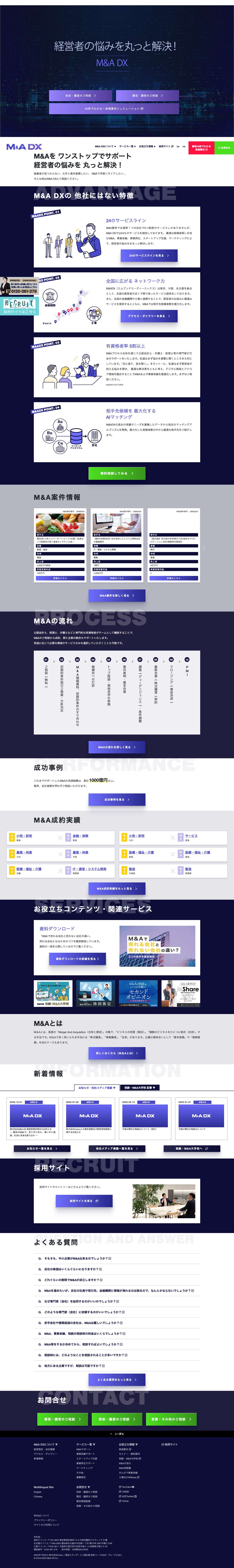 M&A・事業承継・相続なら｜M&A DX （エムアンドエー ディーエックス）‐ madx（エムエーディーエックス） - Full Screenshot