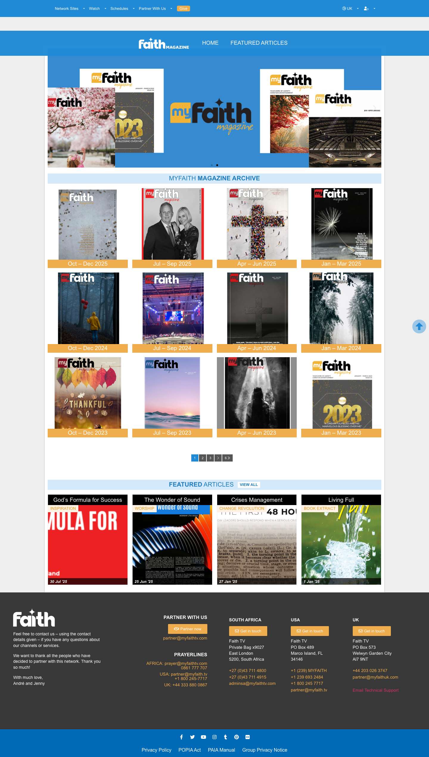 MyFaith Magazine - Quaterly MyFaith Magazines and Articles! - Full Screenshot