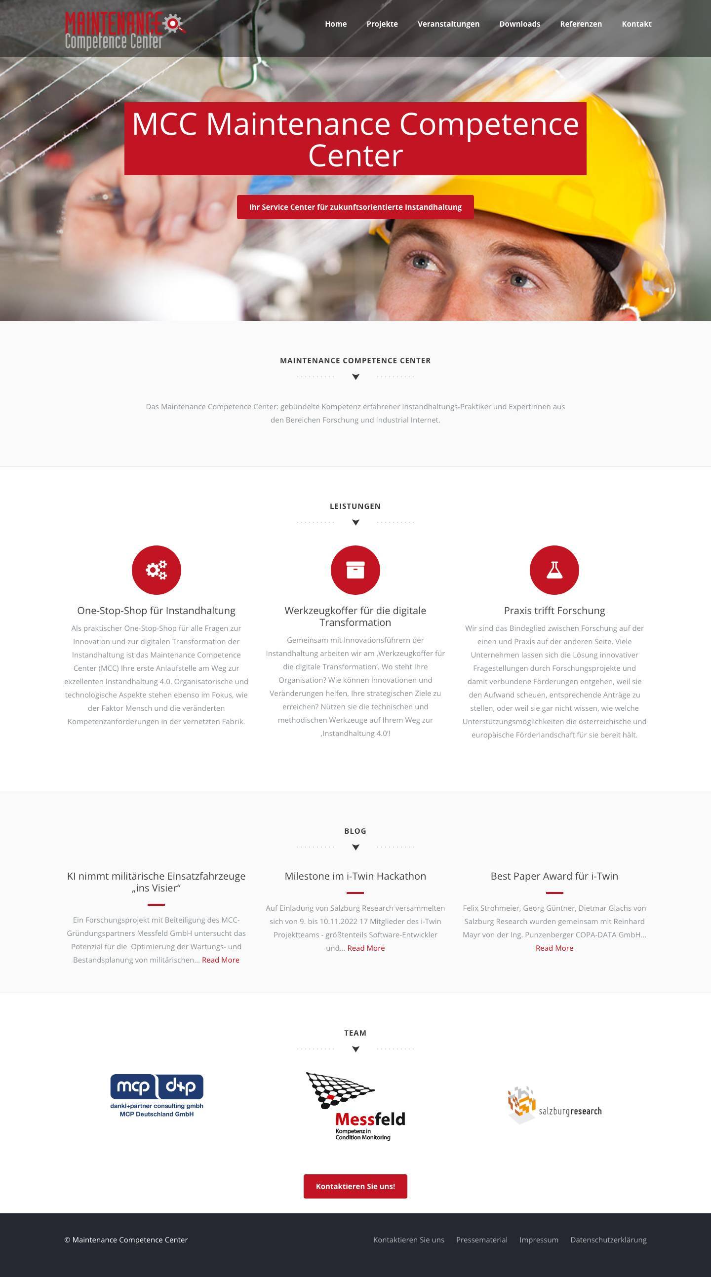 Instandhaltung für die Zukunft? ➔ MCC Maintenance Competence Center - Full Screenshot