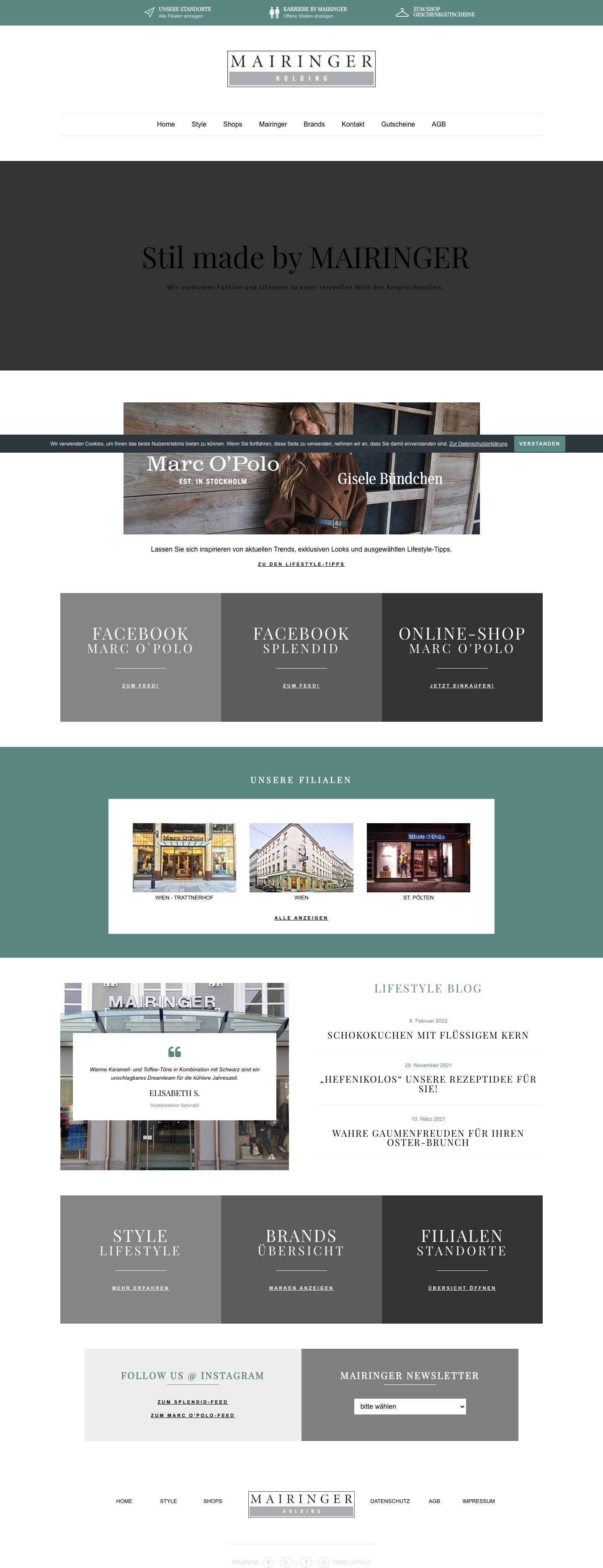 Home - Mairinger HoldingMairinger Holding | Tauchen Sie ein in die Welt von Mairinger. - Full Screenshot