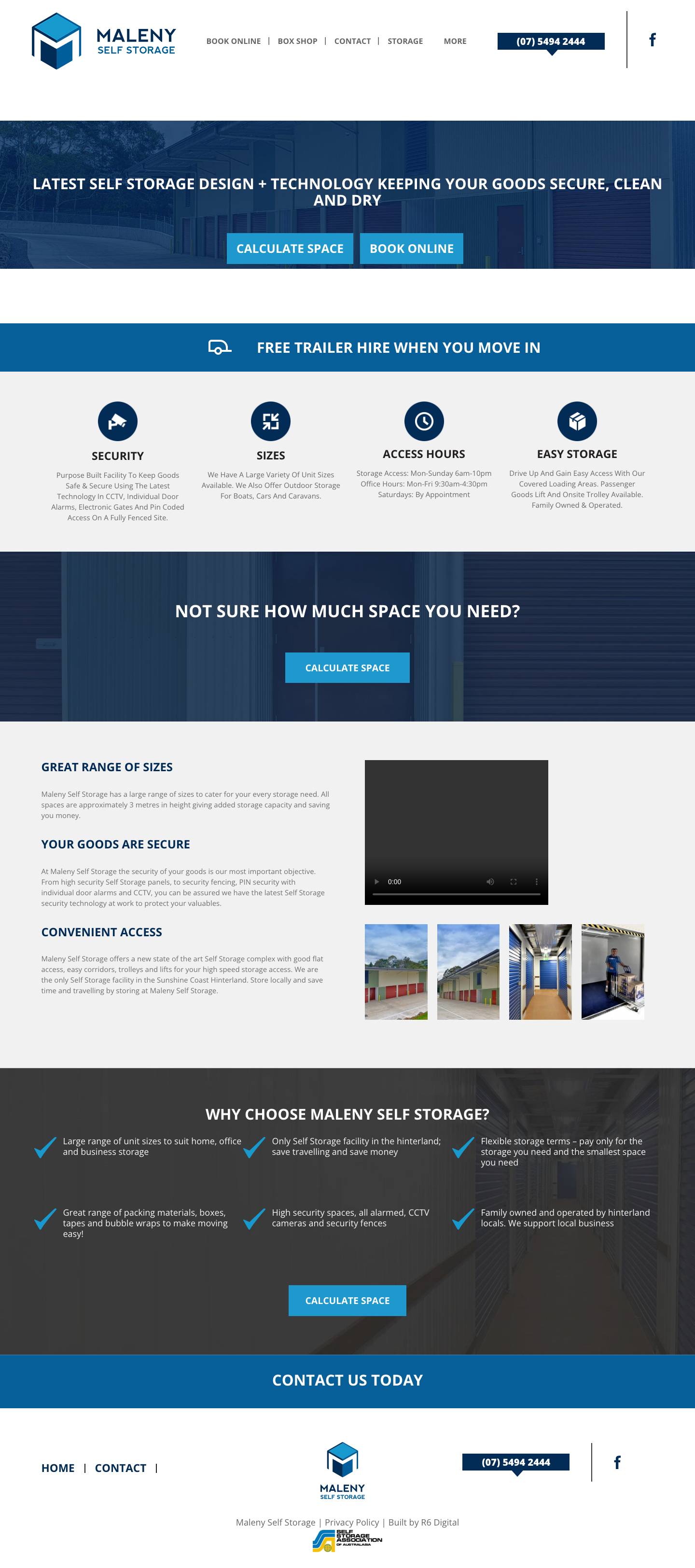 Maleny Self Storage - Get the Storage Space you need. - Full Screenshot