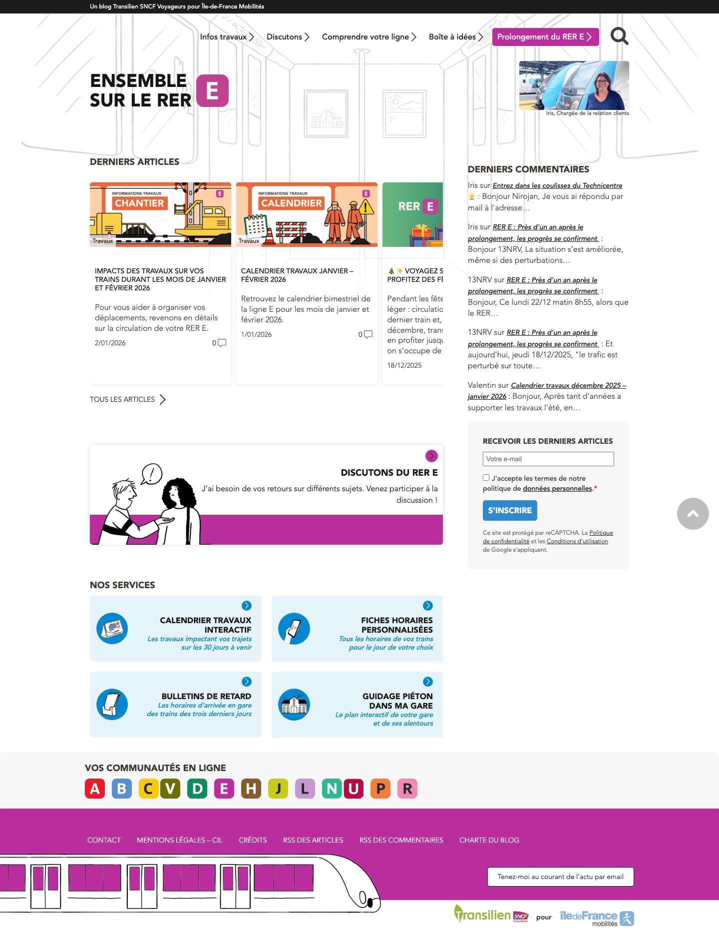 RER E : actualités, gares, horaires...| - Full Screenshot
