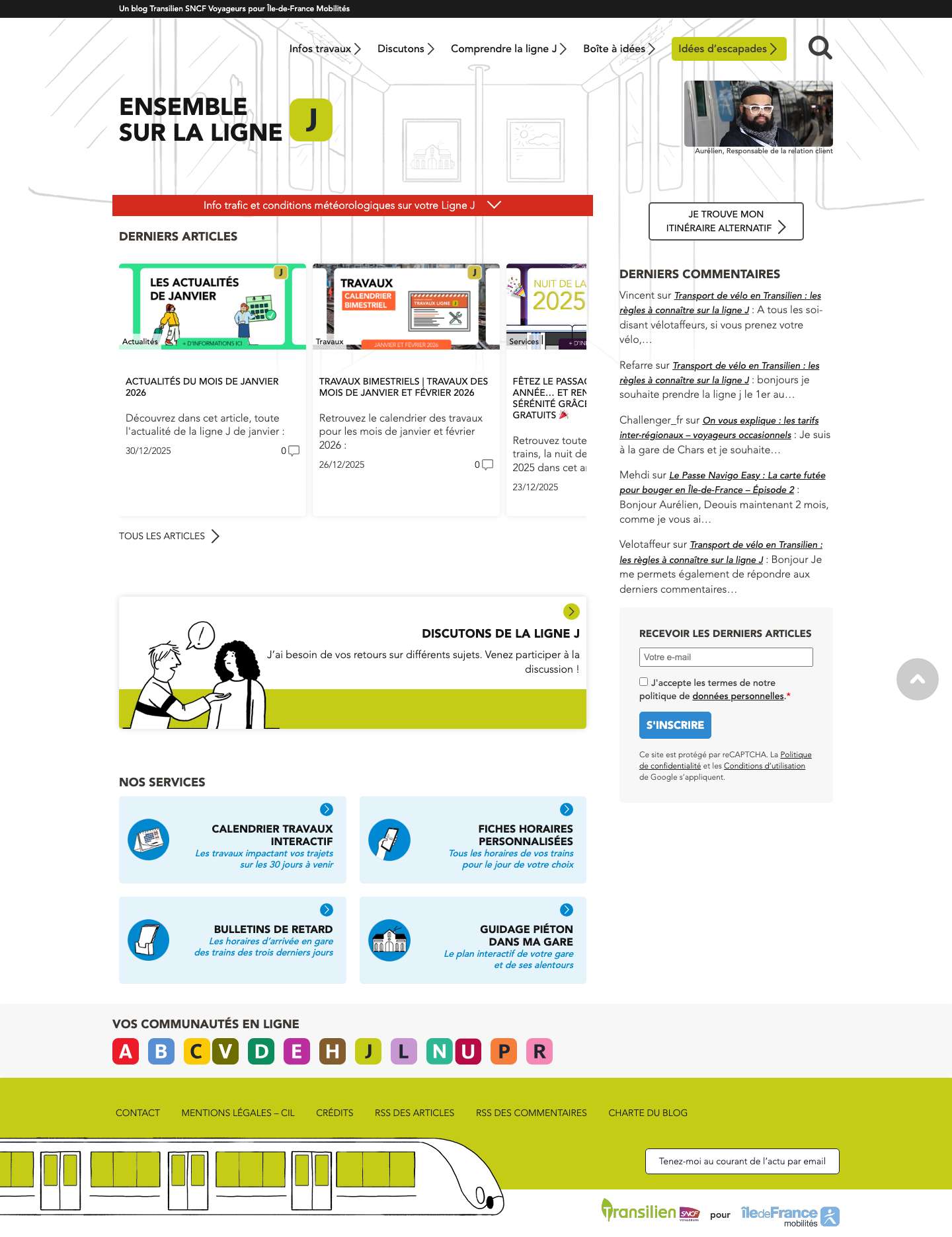 Ligne J : actualités, gares, horaires...| - Full Screenshot