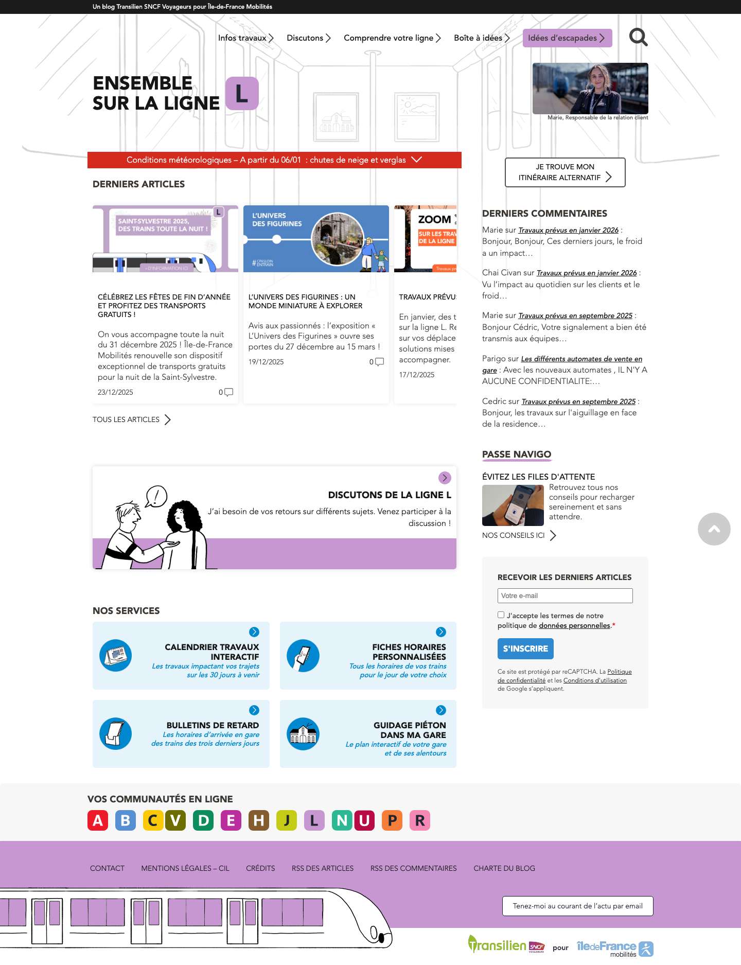 Ligne L : actualités, gares, horaires...| - Full Screenshot