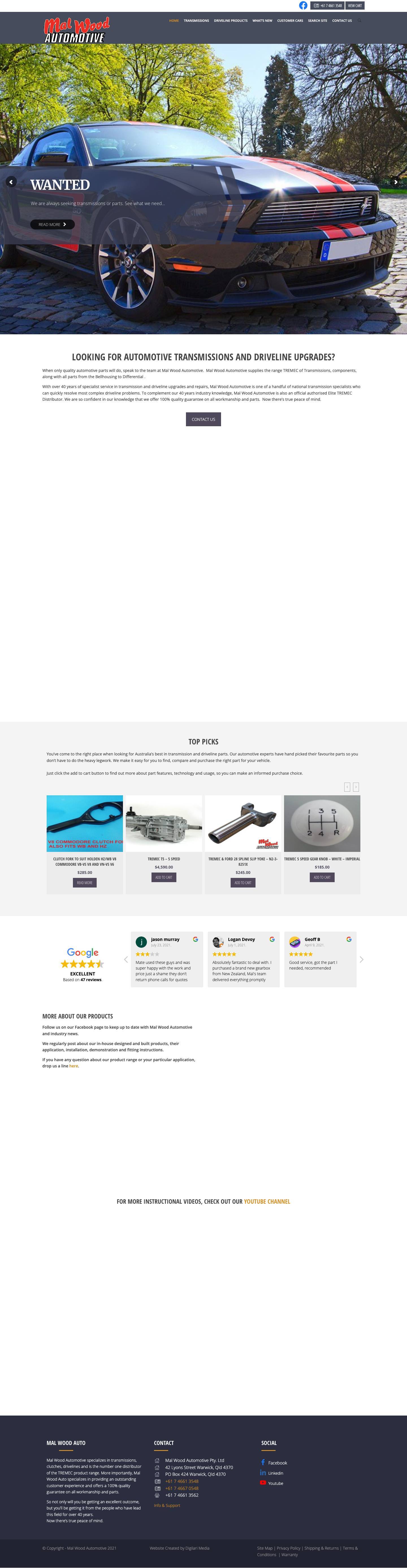 Manual Transmissions & Driveline Upgrades | Mal Wood Automotive - Full Screenshot