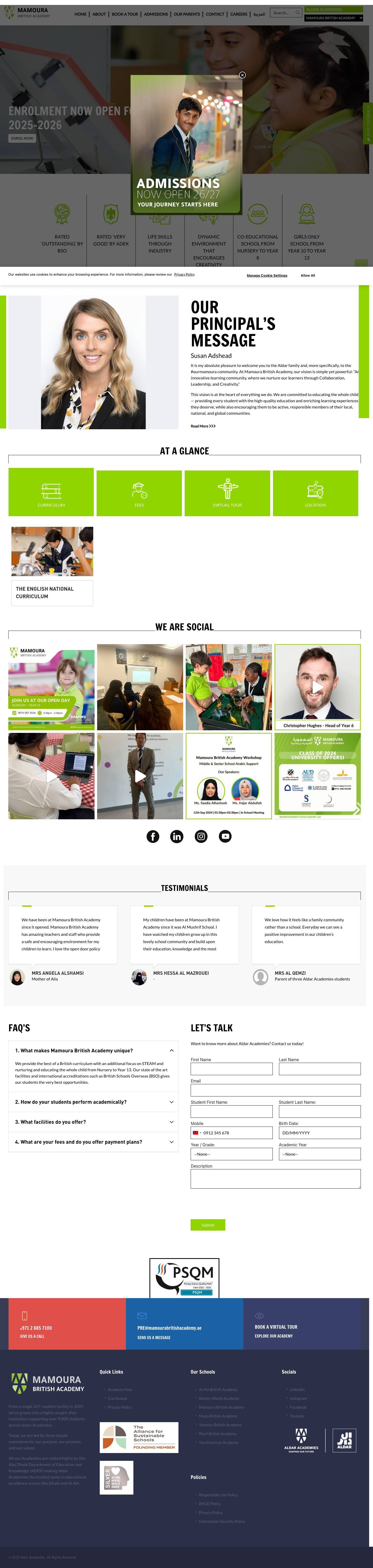 Mamoura British Academy Abu Dhabi - Full Screenshot