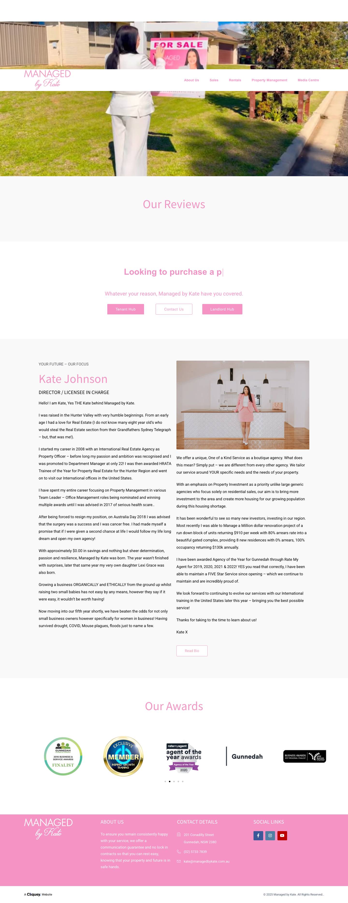 Managed by Kate | Property Management Gunnedah - Full Screenshot