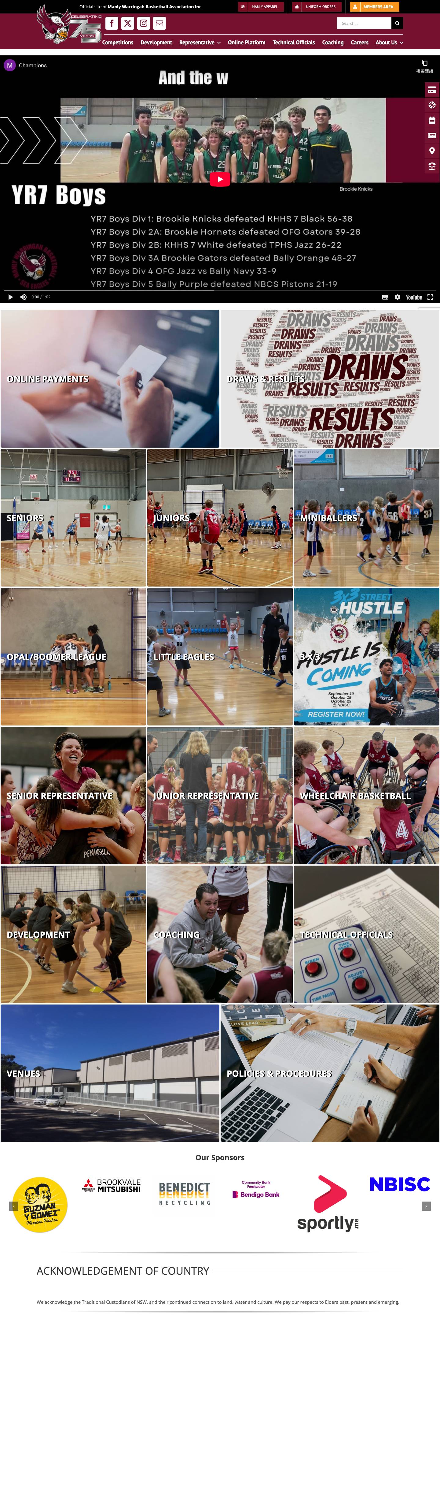 Home - Manly Warringah Basketball - Full Screenshot