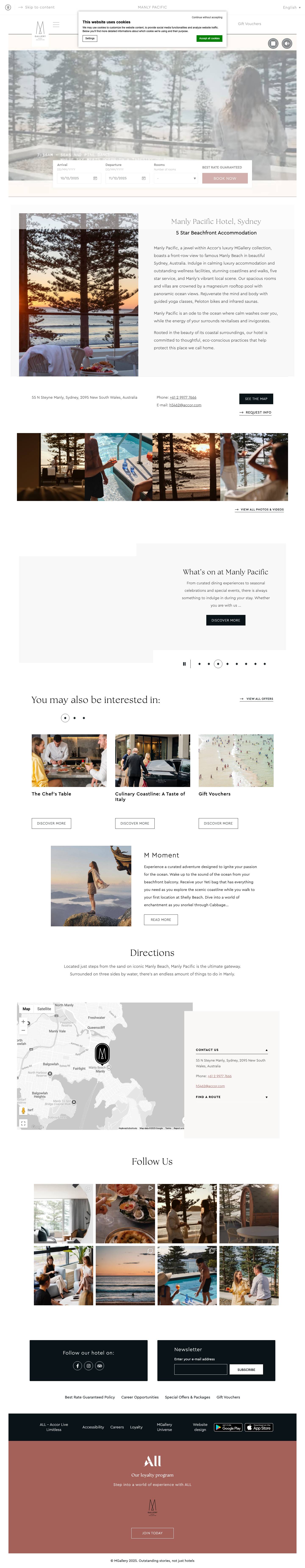 Manly Pacific Hotel, Sydney | 5 Star Sydney Hotel - Full Screenshot