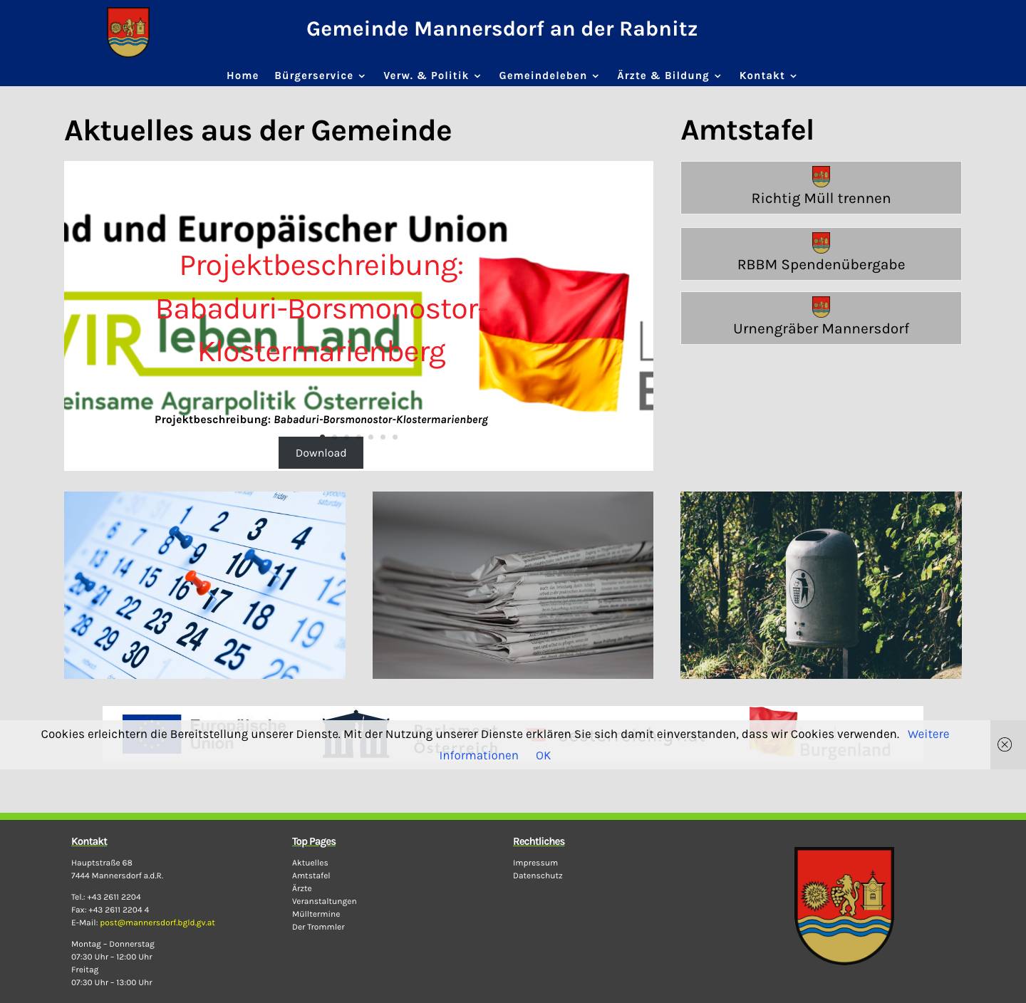 Gemeinde Mannersdorf | an der Rabnitz - Full Screenshot