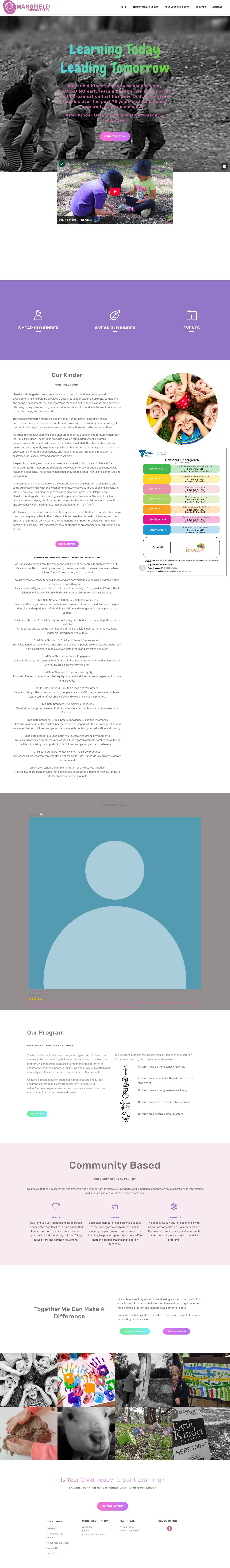 Mansfield Kindergarten | Mansfield's Community Kindergarten - Vic - Full Screenshot