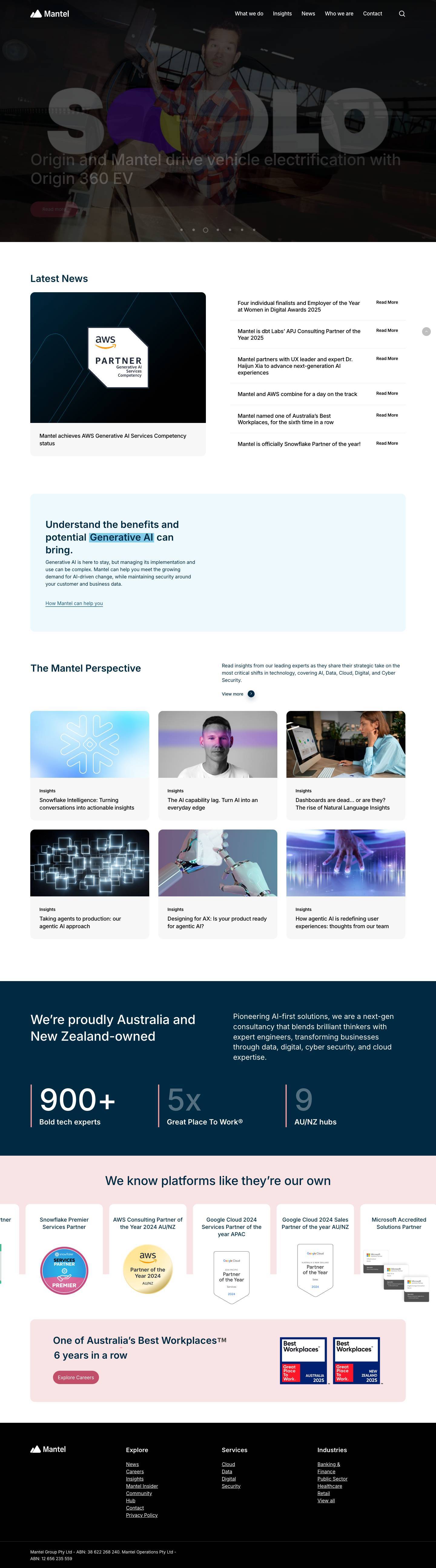 Mantel | Tech & AI Consulting | Professional Services - Full Screenshot