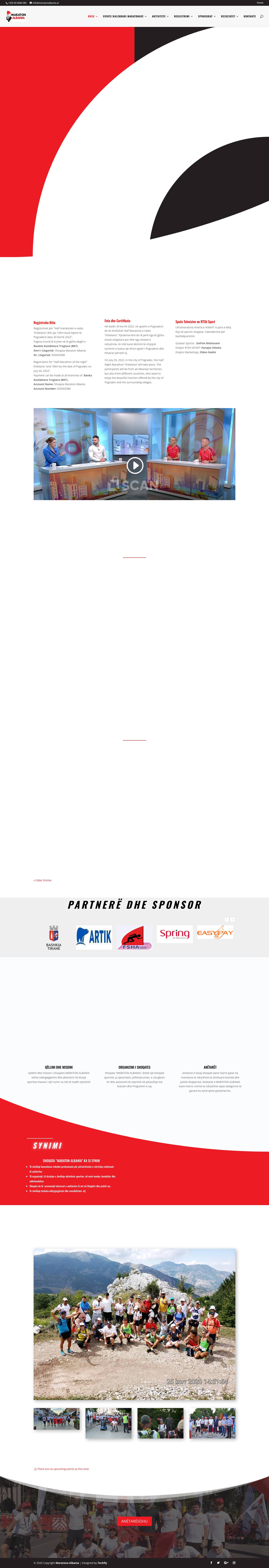 Maratona Albania | Offical Website - Full Screenshot