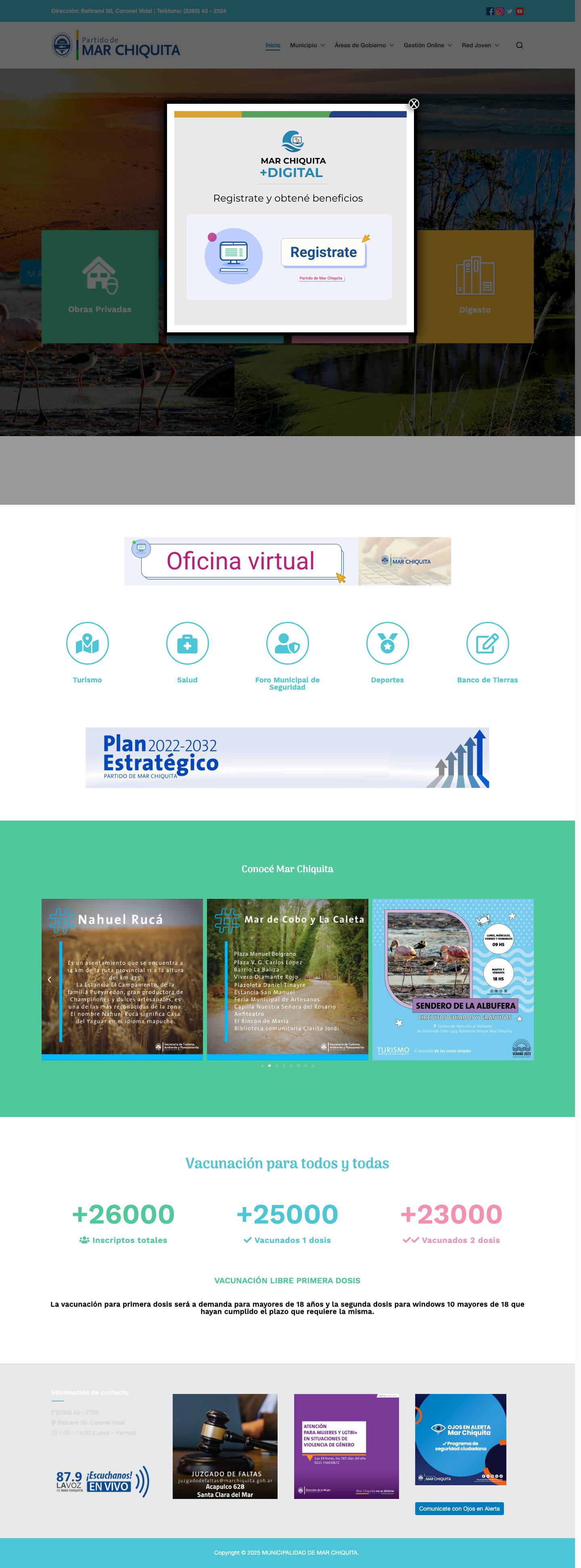 MUNICIPALIDAD DE MAR CHIQUITA - Full Screenshot