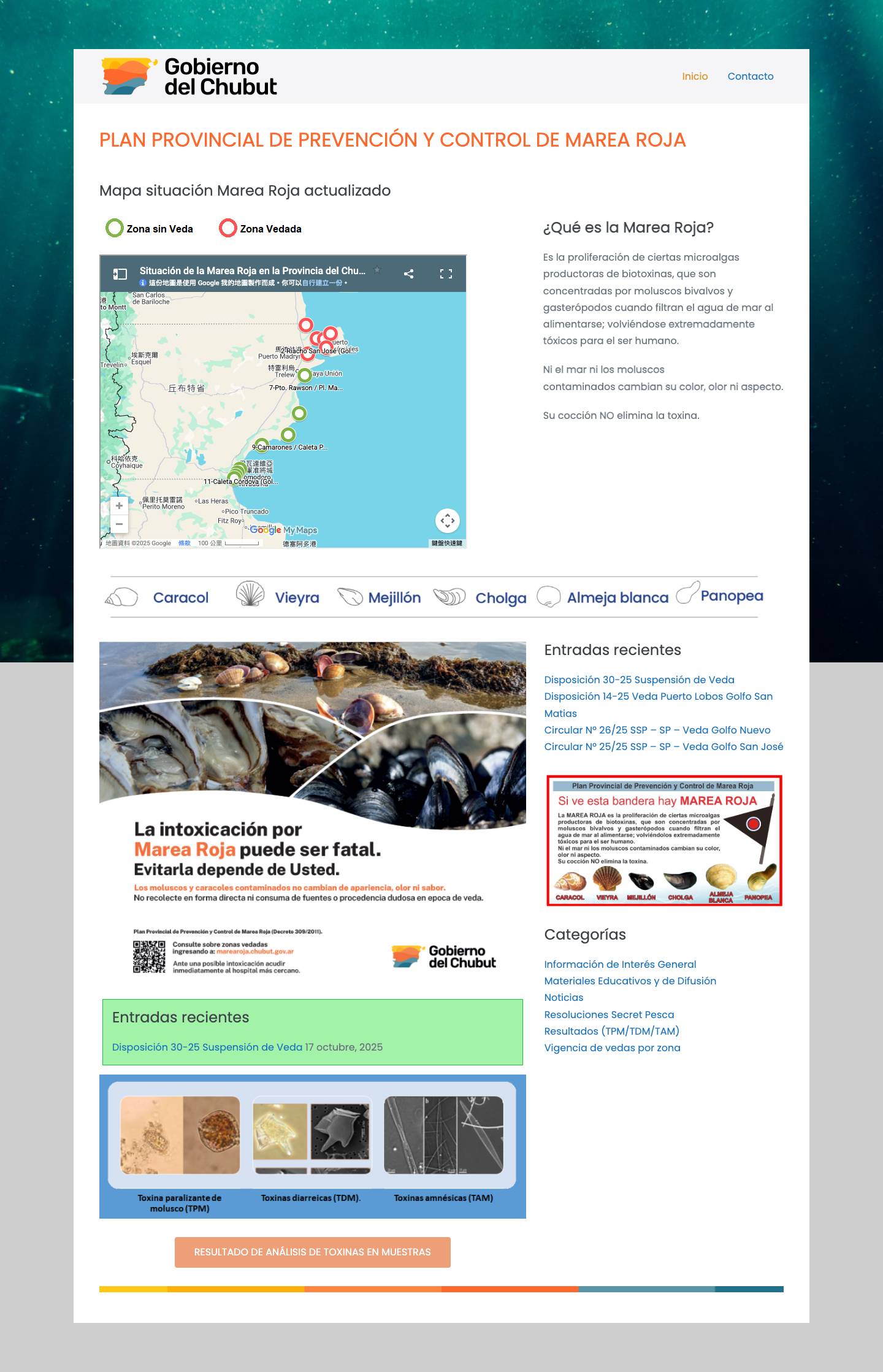 Marea Roja – Plan Provincial de Prevención y Control - Full Screenshot