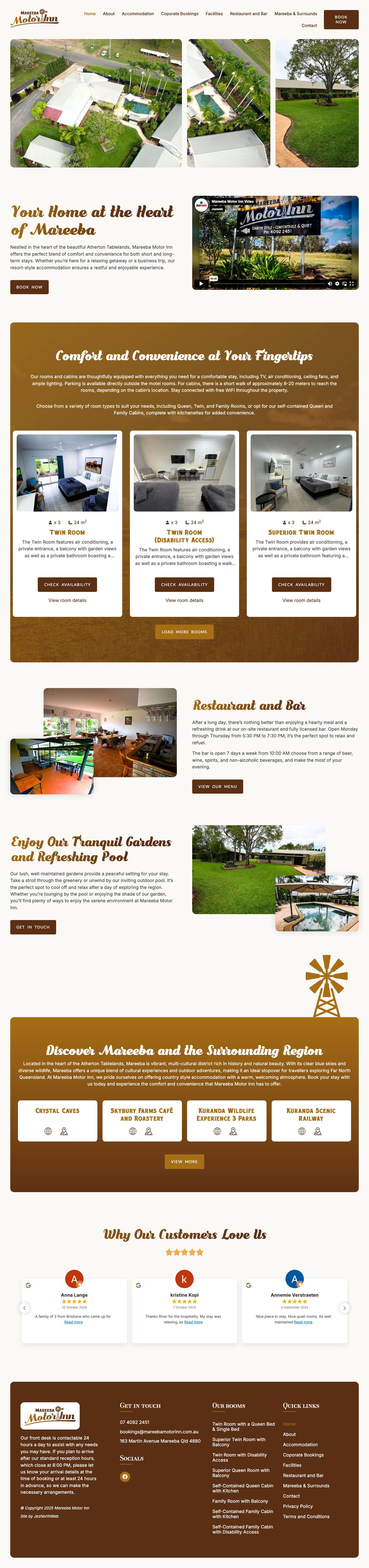 Mareeba Motor Inn – Rooms, Pool, Bar & Local Access - Full Screenshot