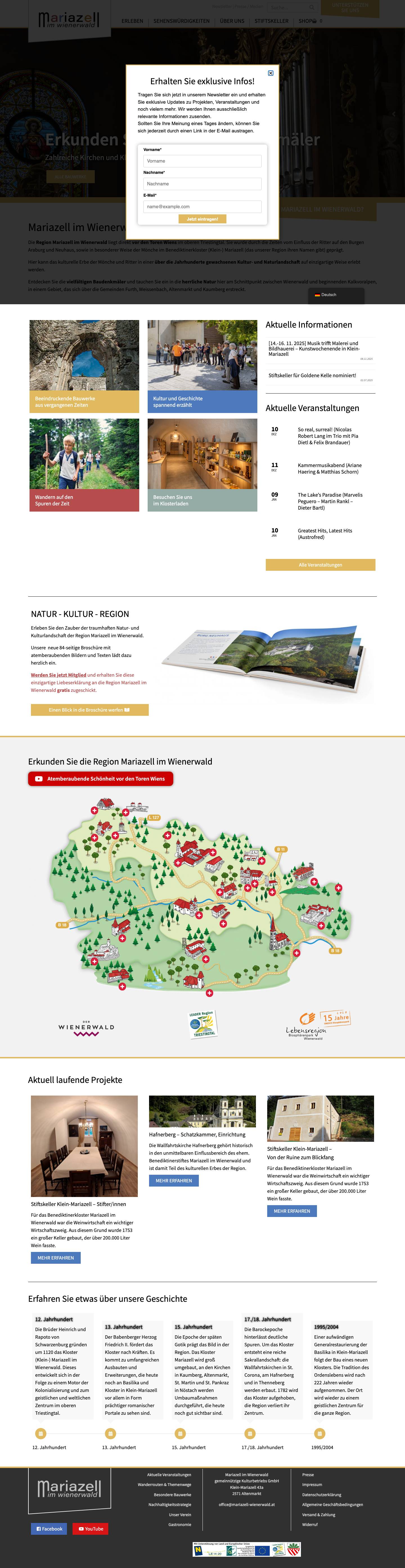 Startseite - Mariazell im Wienerwald - Full Screenshot