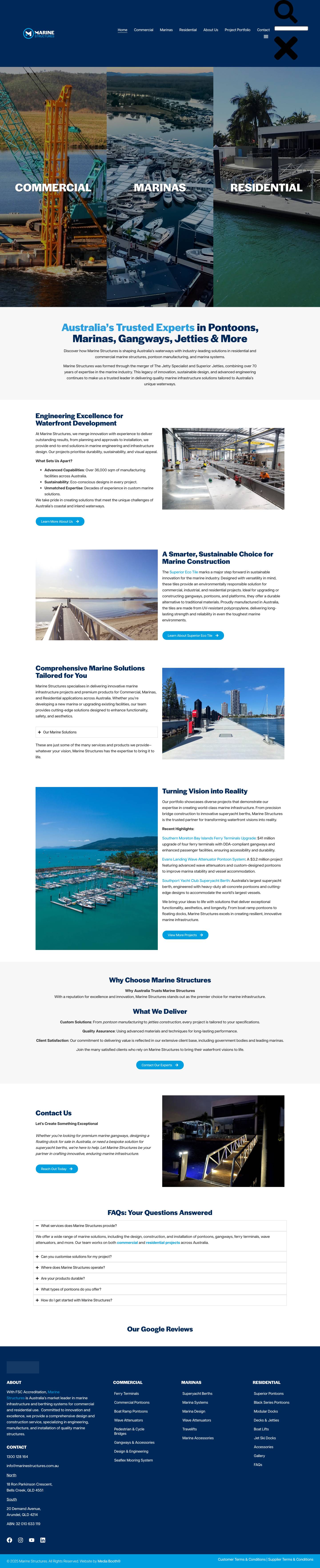 Marine Structures | Pontoons, Marinas, Gangways, Jetties & More - Full Screenshot