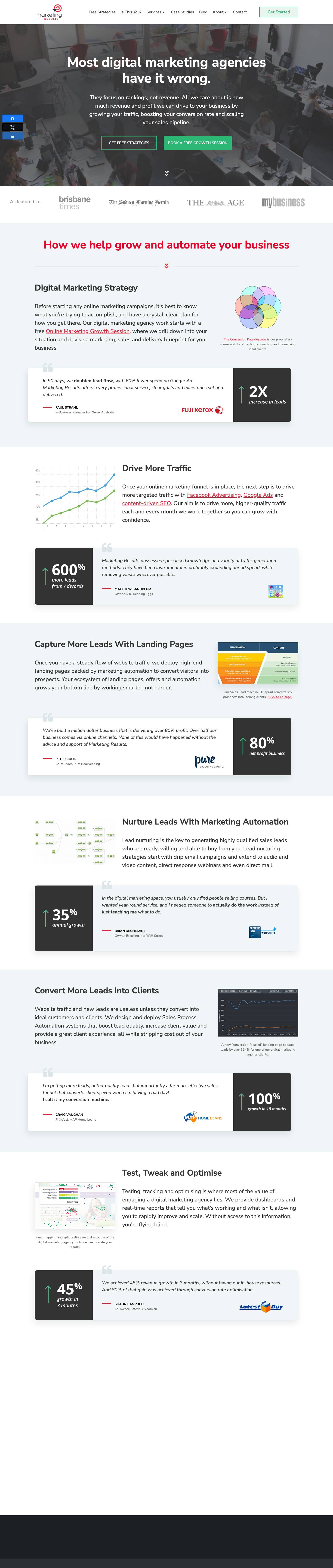 Marketing Results | Digital Marketing Agency Est. 2003 - Full Screenshot