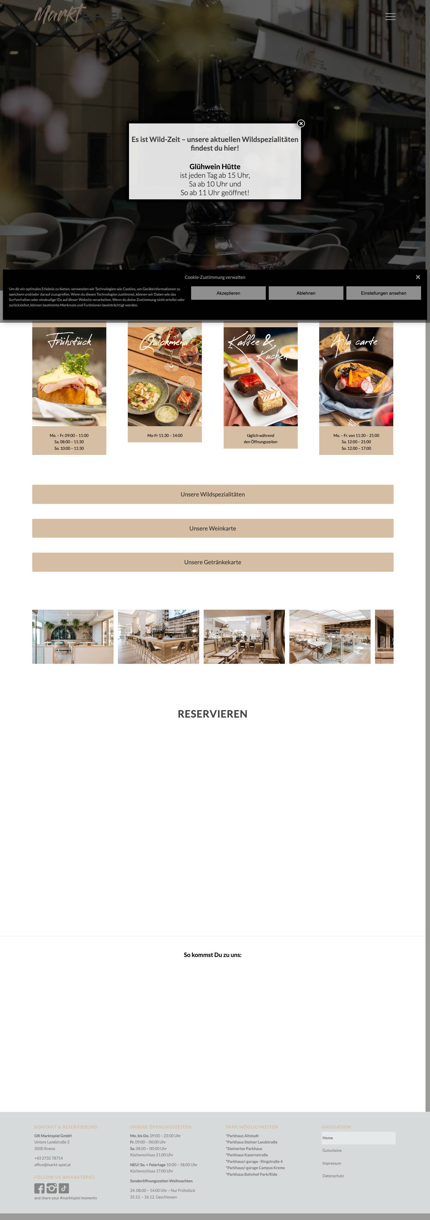 MarktSpiel Krems - Restaurant, Bar, Lounge - Full Screenshot