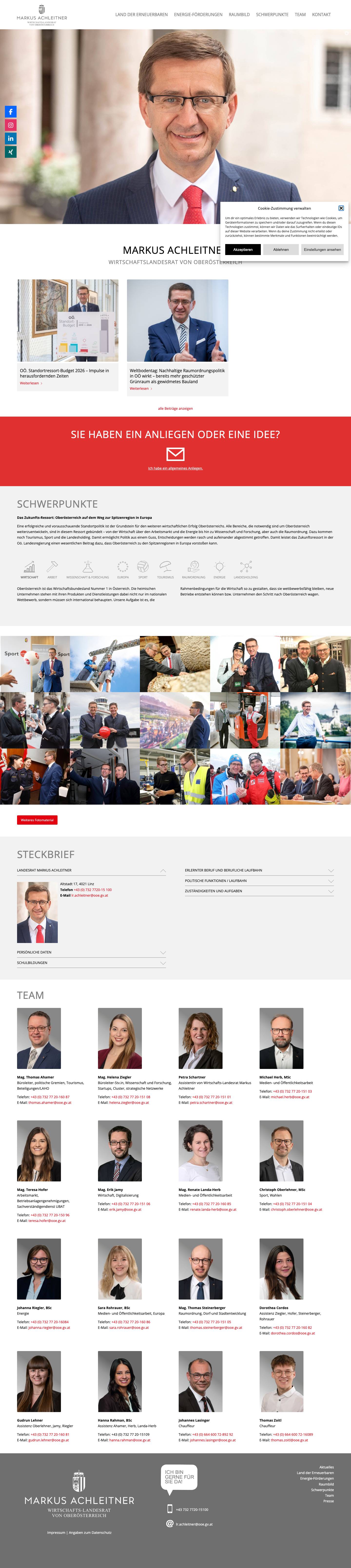 Markus Achleitner - Wirtschafts-Landesrat von OberösterreichNach oben scrollen - Full Screenshot