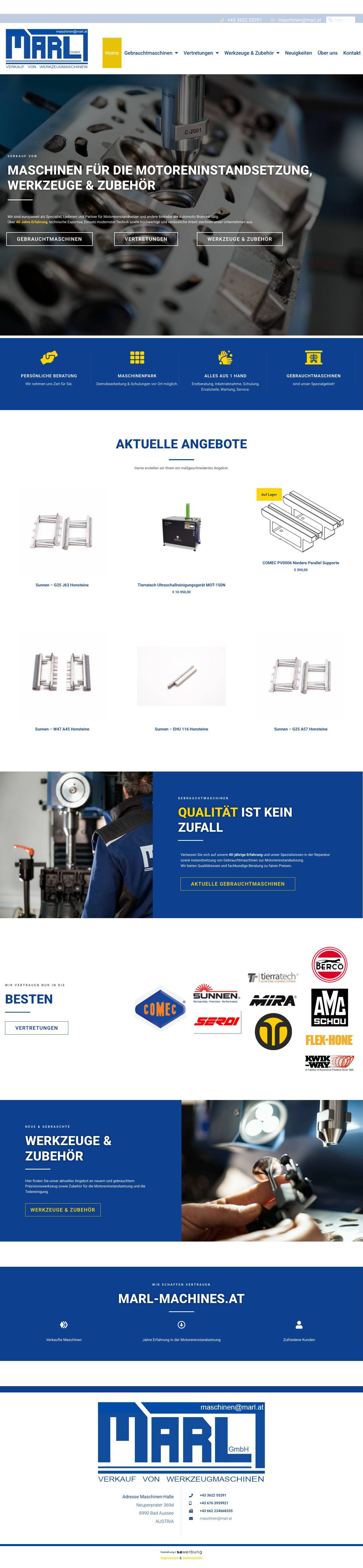 Marl Machines - Maschinen für die Motoreninstandsetzung - Full Screenshot